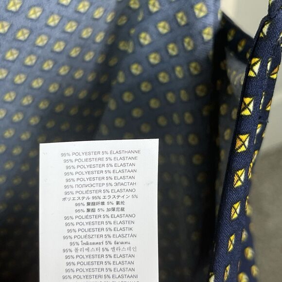 Michael Michael Kors Jumpsuit Large Navy and Gold Geo Print Side-Tie Wide Leg L - Picture 11 of 14